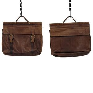 Vintage 80s Wilsons Leather Briefcase Leather Adventure Core Indiana Jones Brown